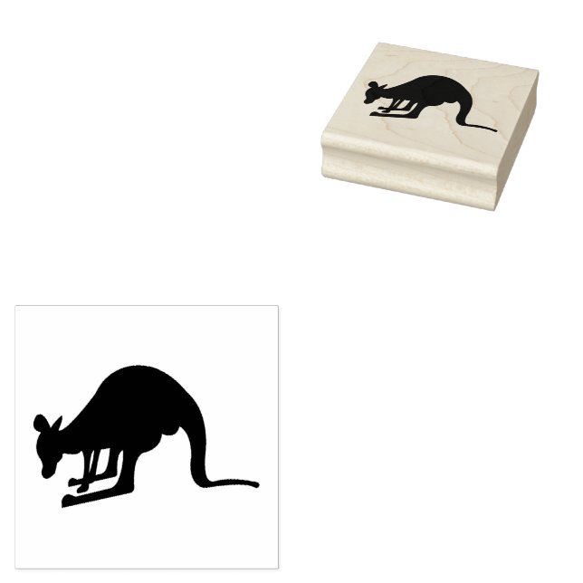 Simple Animal Australian kangaroo illustration  Rubber Stamp (Stamped)