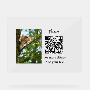 Simple animal name details QR code add text photo  Acrylic Sign