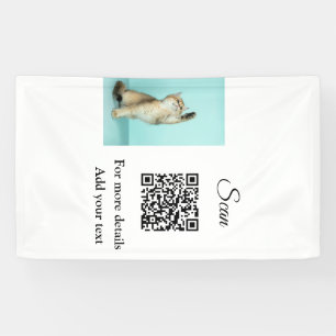 Simple animal name details QR code add text photo  Banner