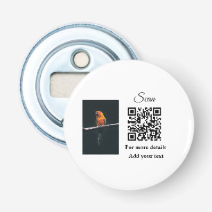 Simple animal name details QR code add text photo Bottle Opener
