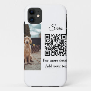 Simple animal name details QR code add text photo Case-Mate iPhone Case