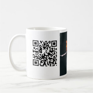 Simple animal name details QR code add text photo  Coffee Mug