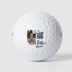 Simple animal name details QR code add text photo Golf Balls