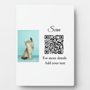 Simple animal name details QR code add text photo Plaque