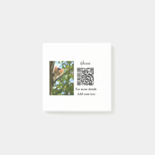 Simple animal name details QR code add text photo Post-it Notes