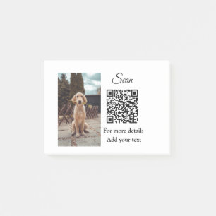 Simple animal name details QR code add text photo Post-it Notes