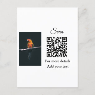 Simple animal name details QR code add text photo Postcard
