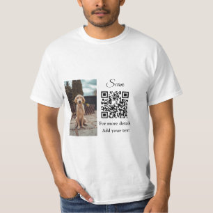 Simple animal name details QR code add text photo T-Shirt