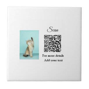 Simple animal name details QR code add text photo Tile