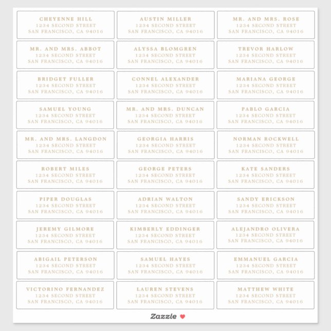 Simple Antique Gold Monogram Elegant Wedding (Sheet)