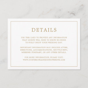 Simple Antique Gold Monogram Elegant Wedding Enclosure Card