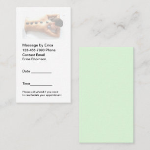 Simple Appointment Cards For A Massage Therapist