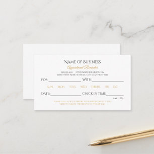 Simple Appointment Reminder Elegant Black and Gold