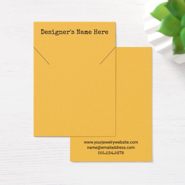 Simple Apricot Yellow Necklace Holder Display Card (Desk)