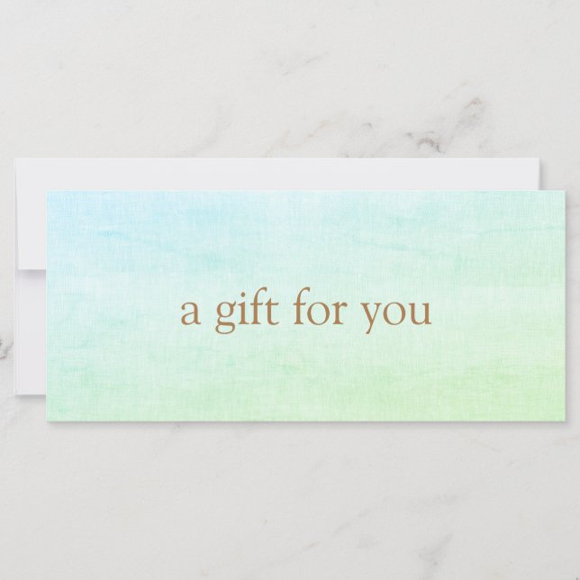 SIMPLE Aqua Blue Green Tropical Gift Certificate (Front)