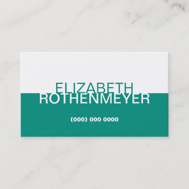 Simple Aqua Panel Business Card (Front)