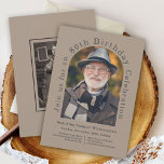 Simple Arch 80th Birthday Party with 2 Photos Invitation<br><div class="desc">This unique 80th Birthday Celebration invitation features a wonderful arch shaped photo template to personalise with your honoree's photo. The custom text template with text that runs along the outer edge of the photo has lovely modern appeal. Personalise the text template with your party details. There is also a text...</div>