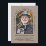Simple Arch 90th Birthday Party with Photo Invitation<br><div class="desc">This unique 90th Birthday Celebration invitation features a wonderful arch shaped photo template to personalise with your honoree's photo.  The custom text template with text that runs along the outer edge of the photo has lovely modern appeal. Personalise the text template with your party details.</div>