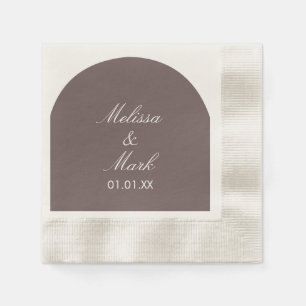 Simple Arch Brown Shape Monogram Napkin