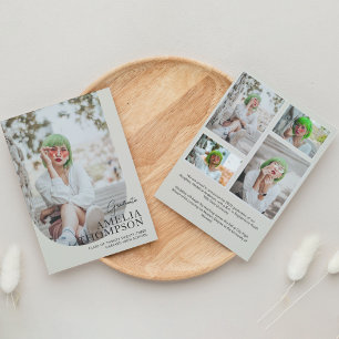 Simple Arch Light Beige Photo Collage Graduation Announcement