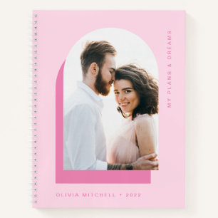 Simple Arch Modern Blush and Pink with Photo Notebook