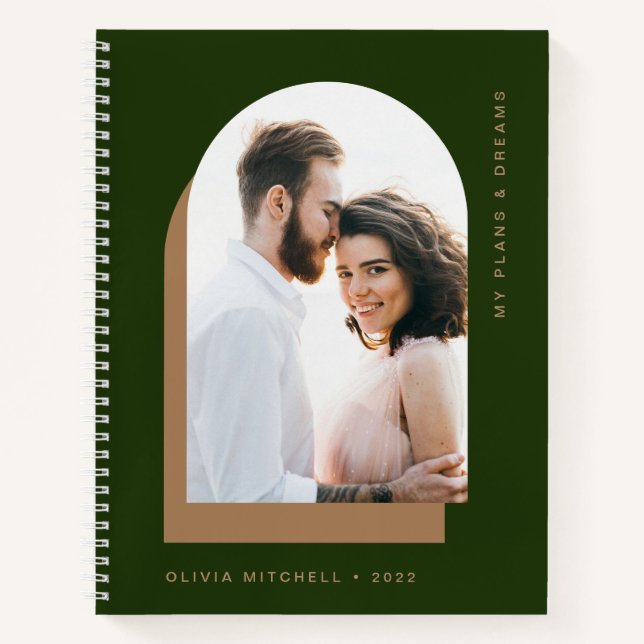 Simple Arch | Modern Forest Green with Photo Notebook (Front)