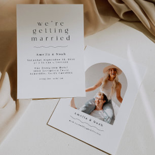 Simple Arch Photo Boho Wedding Invitation