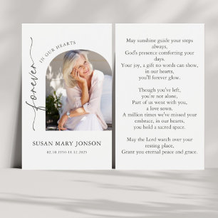 Simple Arch Photo Funeral Memorial Prayer Card