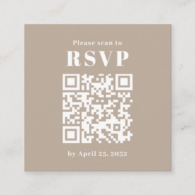 Simple arch photo QR Code RSVP Enclosure Card (Front)
