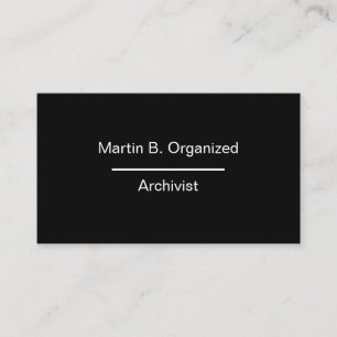 Simple Archivist Professional Design Business Card