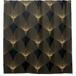 simple art deco pattern geometric shower curtain