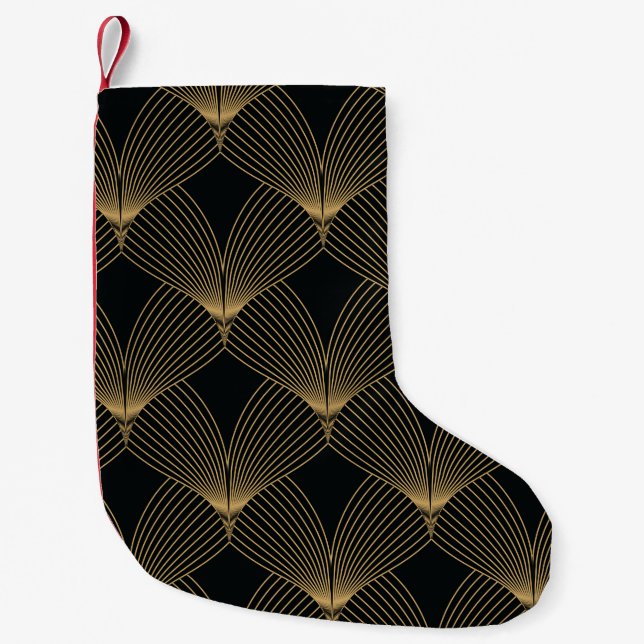 simple art deco pattern geometric small christmas stocking (Front)