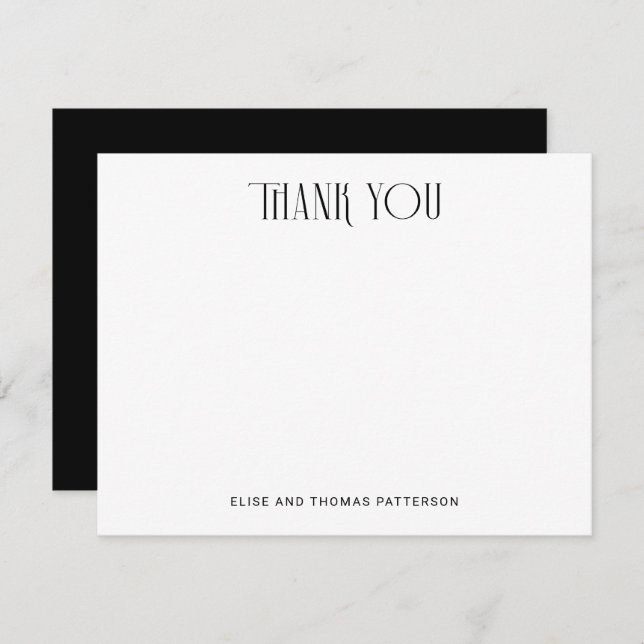 Simple Art Deco Typography Thank You Card (Front/Back)
