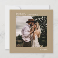 Simple Artsy Minimal Photo Mocha Tan Wedding 