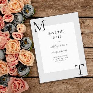 Simple Asymmetrical Initials Wedding Save The Date Magnetic Invitation