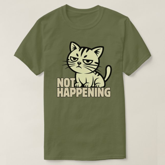 Simple Attitude Cat Graphic Design T-Shirt (Design Front)