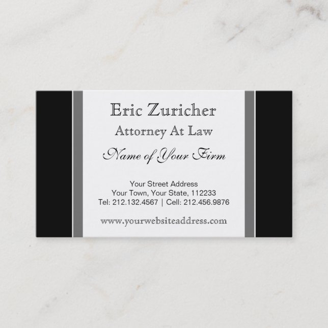 Simple Attorney at Law Business Card Template (Front)