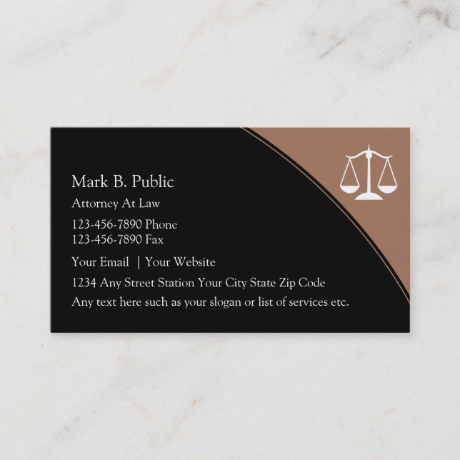 Simple Attorney Business Cards (Front)