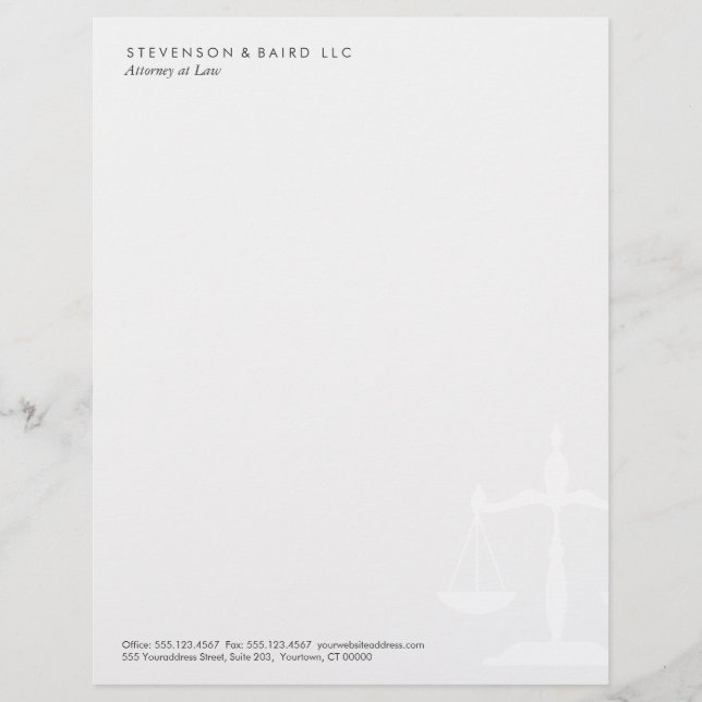 Simple Attorney Letterhead (Front)