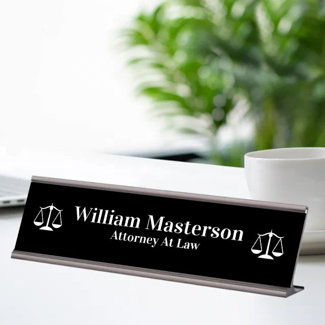 Simple Attorney Office Desk Plaque Desk Name Plate (Creator Uploaded)