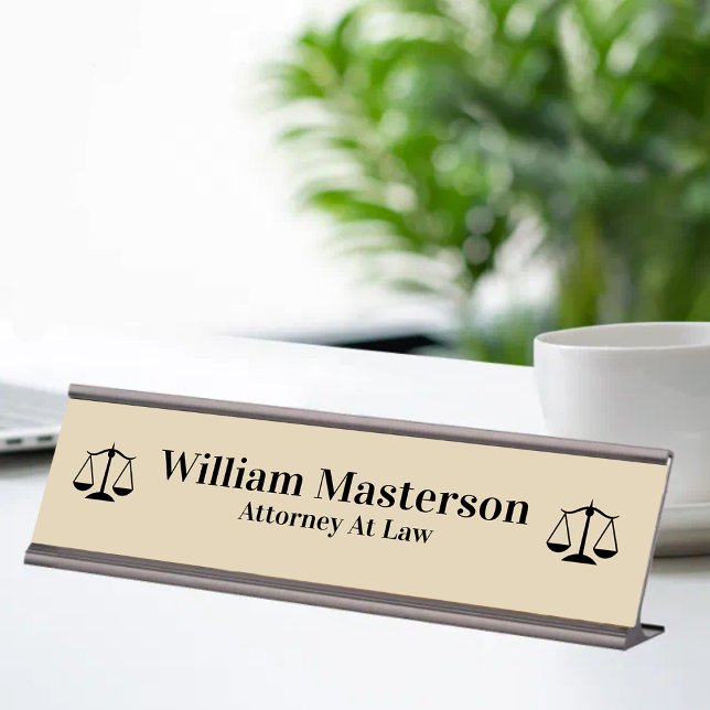 Simple Attorney Office Desk Plaque Desk Name Plate (Creator Uploaded)