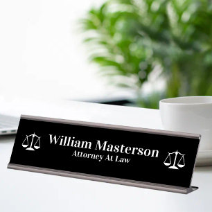 Simple Attorney Office Desk Plaque Name Plate