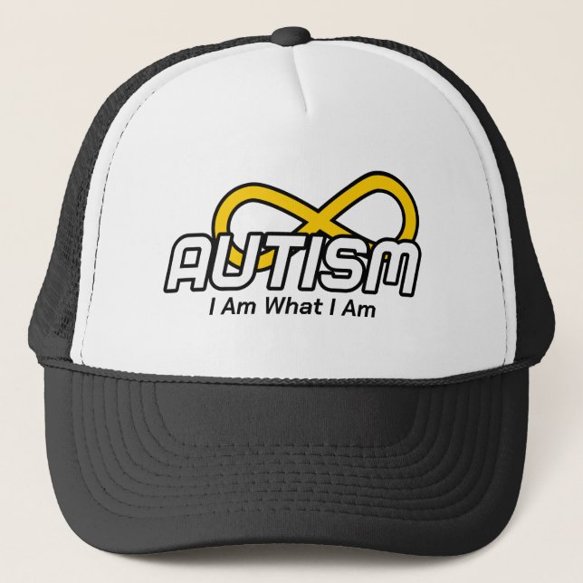 Simple Autism with Infinity Knot and Subtitle Trucker Hat (Front)
