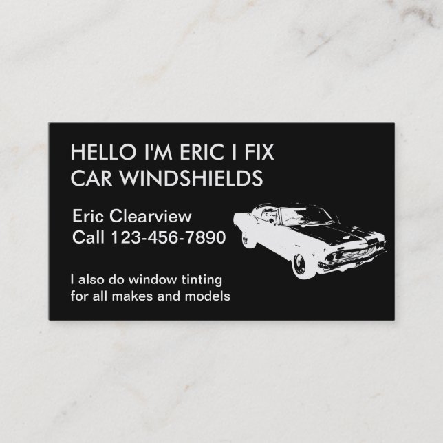 Simple Auto Glass Business Cards (Front)