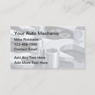 Simple Automotive Car Mechanic Business Cards