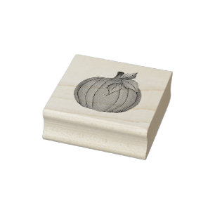Simple Autumn Fall Minimalist Pumpkin Rubber Stamp