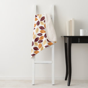 Simple Autumn Leaves Sherpa Blanket
