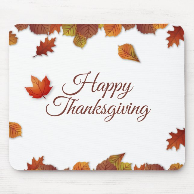 Simple Autumn Leaves Thanksgiving | Mousepad (Front)