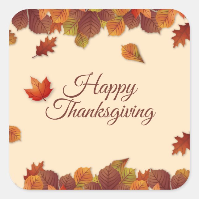 Simple Autumn Leaves Thanksgiving | Sticker Seal (Front)
