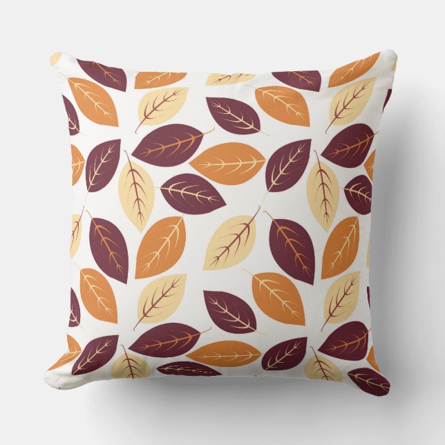 Simple Autumn Leaves Throw Pillow (Front)
